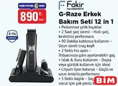 FAKİR G-RAZE ERKEK BAKIM SETİ 12 İN 1